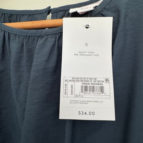 NWT Isabel Ingrid + Isabel Elbow Sleeve Cutout Midi Maternity Dress Navy Small - Picture 5 of 7